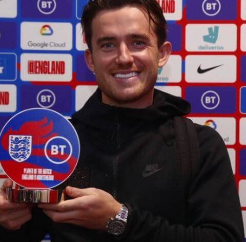 Ben Chilwell with the player of the match award in 2019.